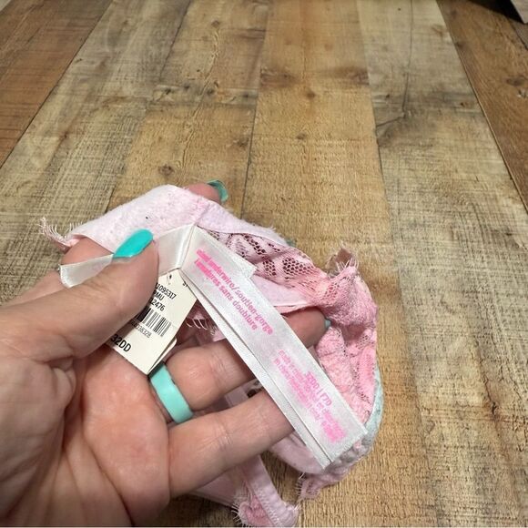 Victorias Secret PINK Bra Unlined Eyelash Lace 32 DD Tie-Dye - Picture 3 of 6